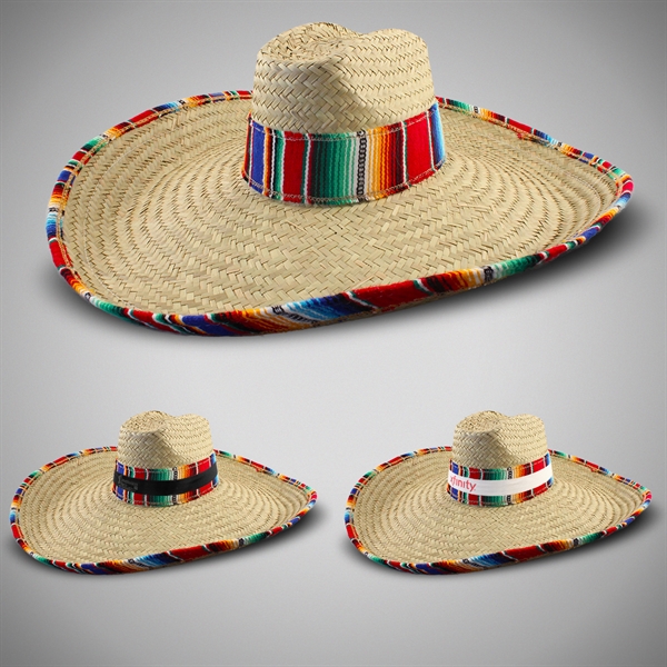 Giant Natural Straw Sombrero with 