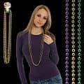 Assorted Color Round Bead Mardi Gras Necklace