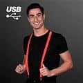 Rechargeable Red Light Up Suspenders