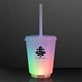 12 Oz. Short Tumbler Light Up Cup with Lid & Straw