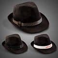 Black Funky Fedora with Imprinted Hat Band