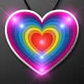Retro Rainbow Heart Blinky Necklace