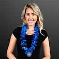 Blue Flower Lei Necklace with Medallion (Non-Light Up)