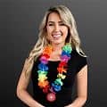 Rainbow Flowers Lei Necklaces with Medallion (Non-Light Up)