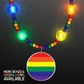 Bright Beads Rainbow Party Necklace with Medallion
