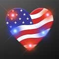 Light Up Heart of America Flashing LED pin