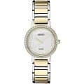 Ladies Solar Gold & Silver Case with White Glitter Dial.