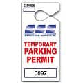 4"H x 2.5"W Paper Hanging Parking Tag
