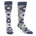 Custom Embroidered dress Socks w/ Navy-Gray Argyle design