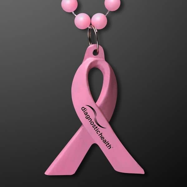 Breast Cancer Awareness Pink Ribbon Beads (No Light)