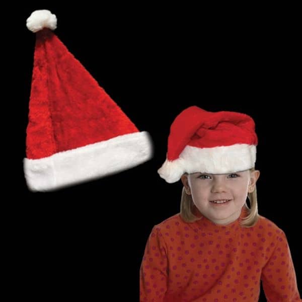 Child-Sized Red Plush Santa Hat