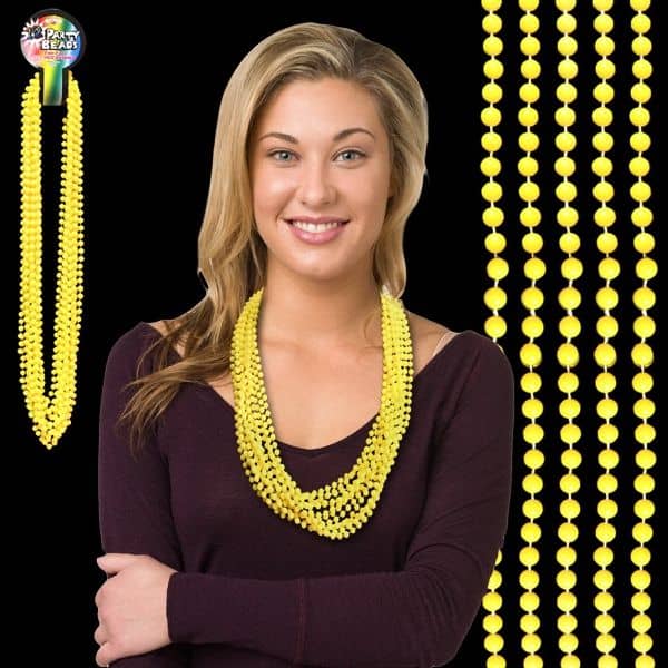Yellow Mardi Gras 33" Beads