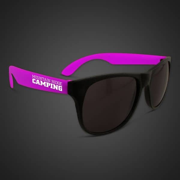 Neon Look Sunglasses With Purple Arms