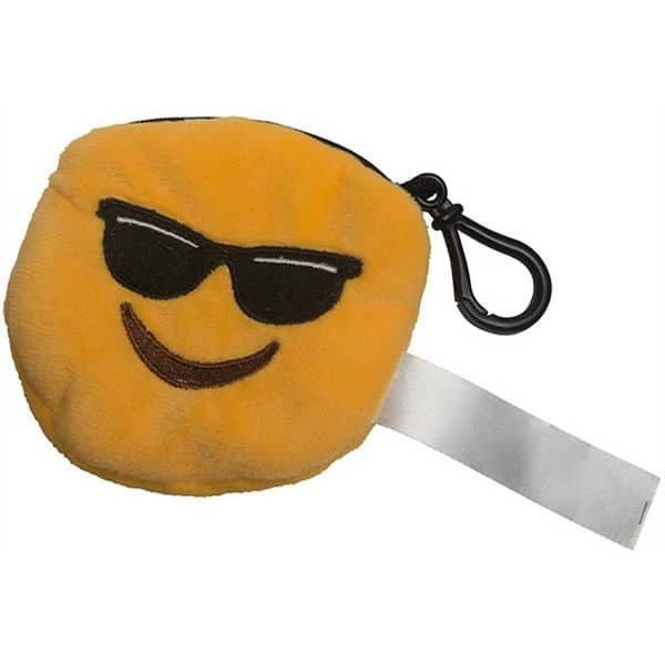 Emoji Plush Pouch Mr Cool Keychain