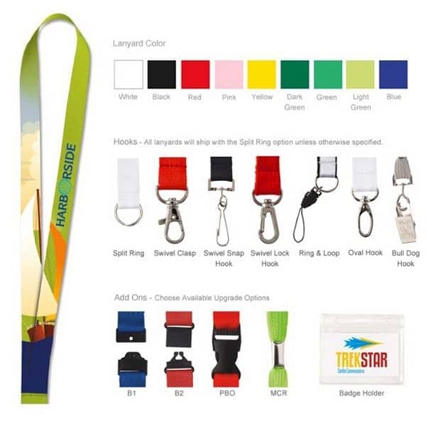 3/8 Polyester 4 color Lanyard