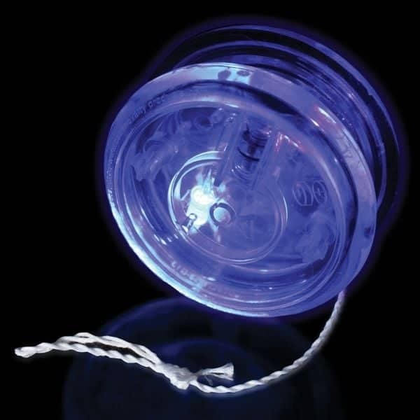 2 3/8" Clear Yo-Yo with Blue LED Lights