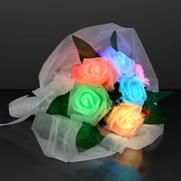 Light Up Wedding Bouquet Color Change Roses