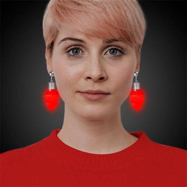 Christmas Bulb LED Clip-On Earrings