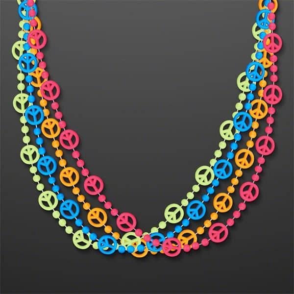 Peace Sign Bead Necklaces (NON-LIGHT UP)
