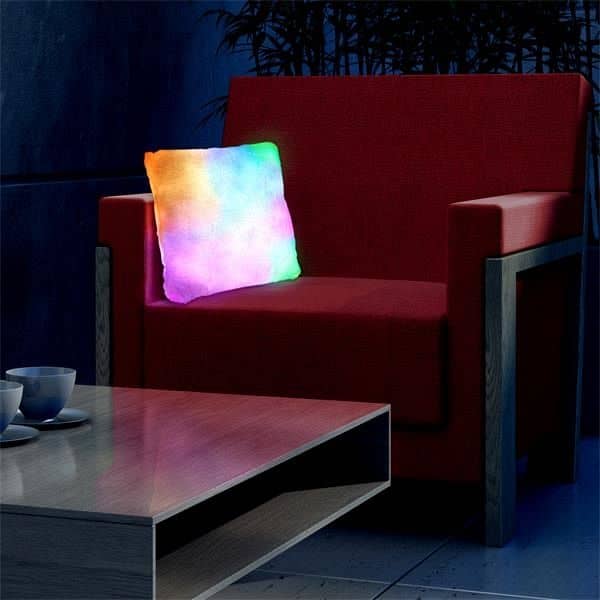Light up pillow with slow change LED mood lighting