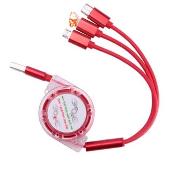 3 in 1  transparent  data cable