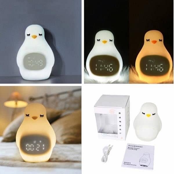 Penguin alarm clock night light