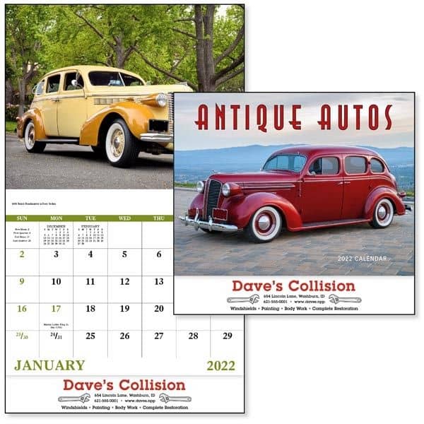Stapled Antique Autos Vehicle 2022 Appointment Calendar