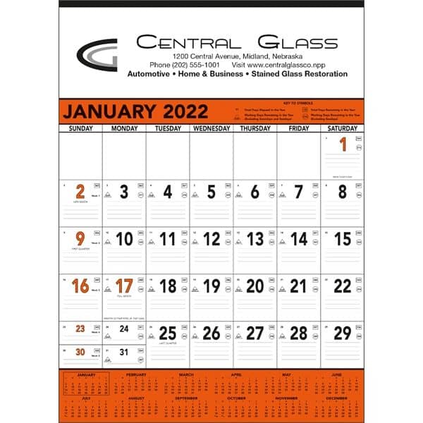 Orange & Black Contractor Memo 2022 Calendar