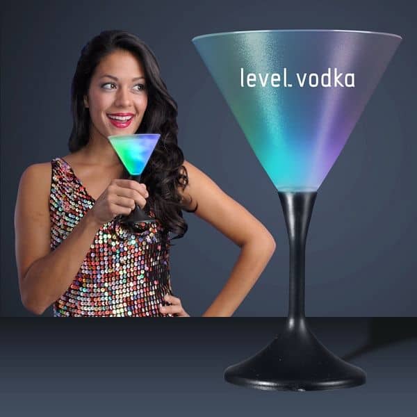LED Martini Glass with Classy Black Base