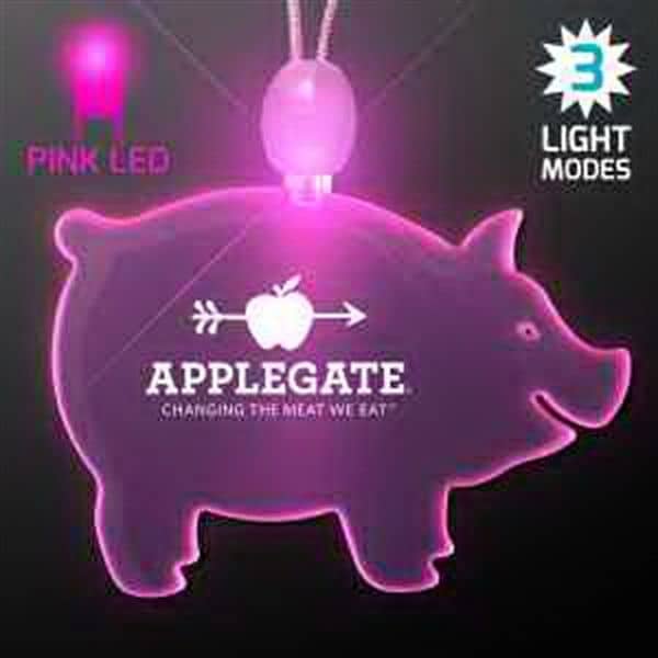 Acrylic Pig Shape Necklace with LED