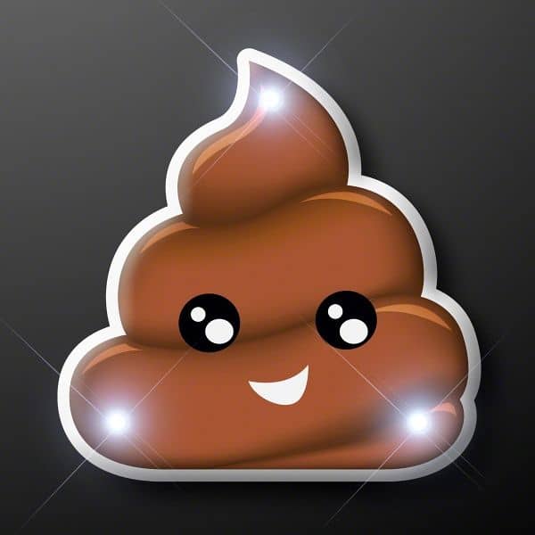 Poop Emoji LED Pins