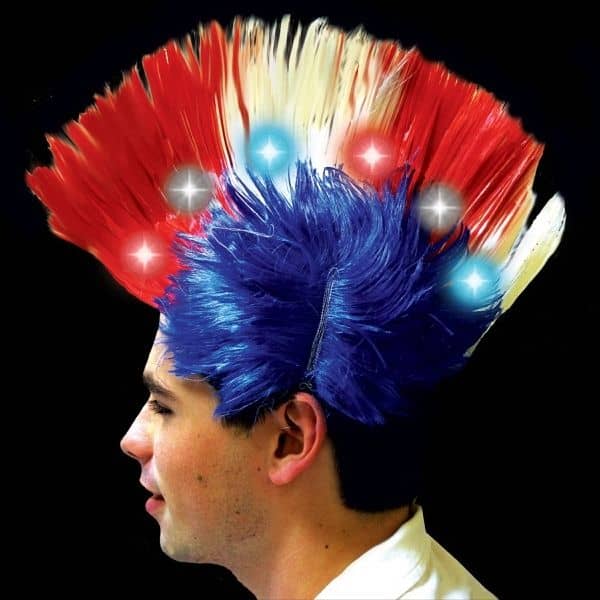 Light Up LED Mohawk Costume Wig