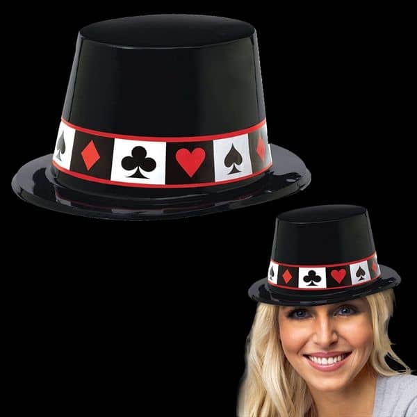 Casino Black Plastic Top Hat