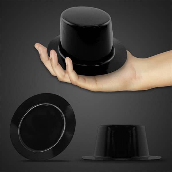 Mini Black Plastic Top Hat