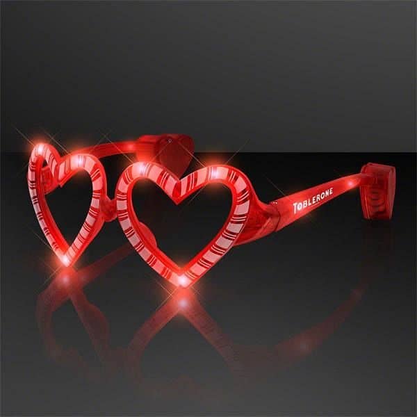 Holiday Hearts Light Up Candy Cane Glasses