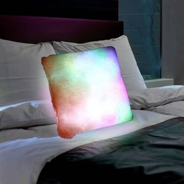 Light up pillow with slow change LED mood lighting