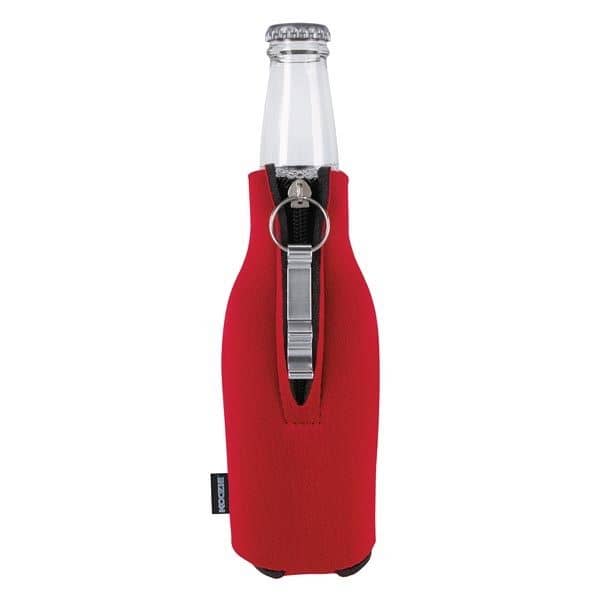 Zip-Up Bottle KoozieKooler with Opener