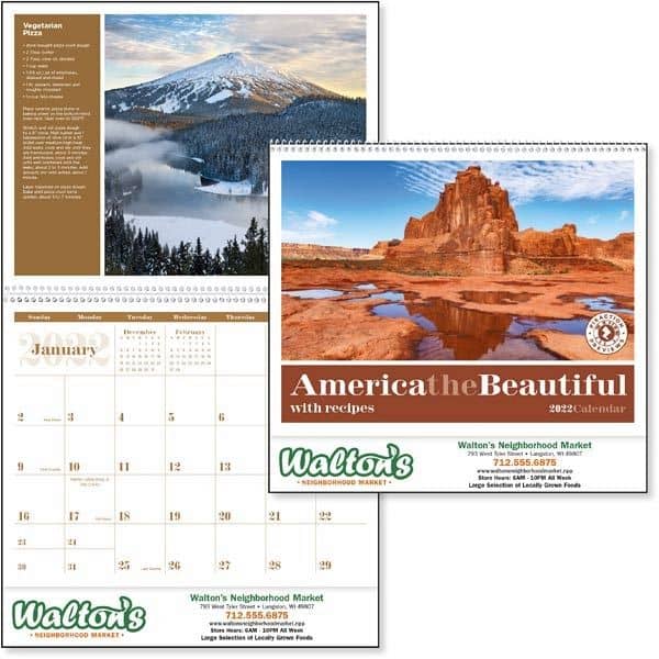 America the Beautiful with Recipes 2022 Calendar