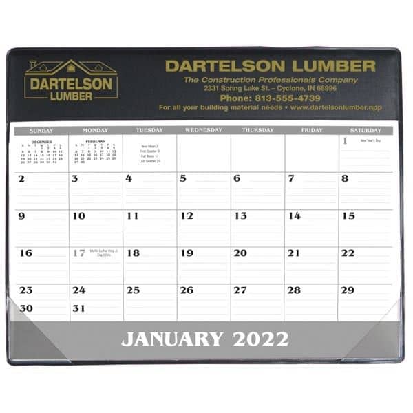 Small Vinyl Desk Pad 2022 Calendar