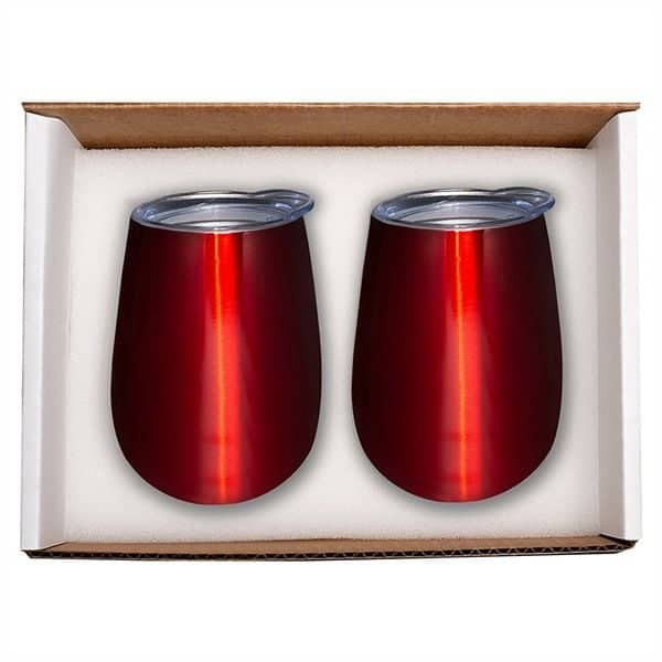 Duo Vacuum Stemless Wine Tumbler Gift Set