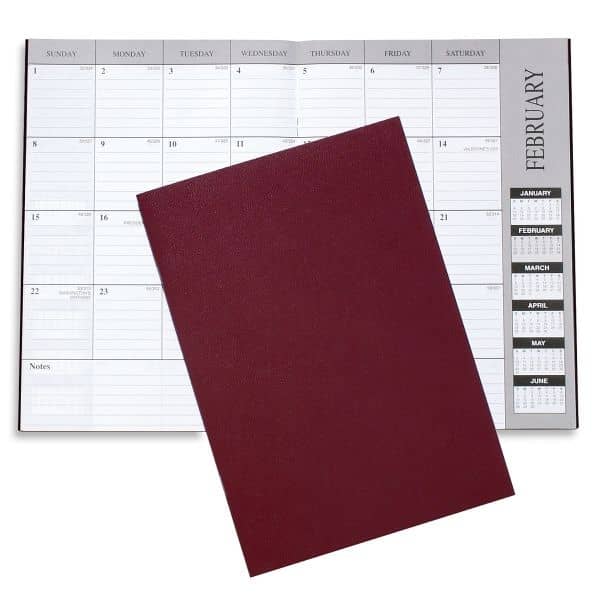 Academic Leatherette Monthly Desk Planner