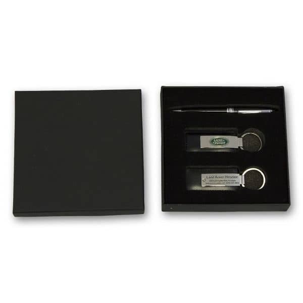 Keychain & Pen Set in Black Box