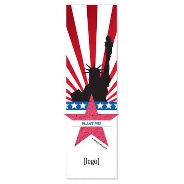 Patriotic Seed Paper Shape Bookmark