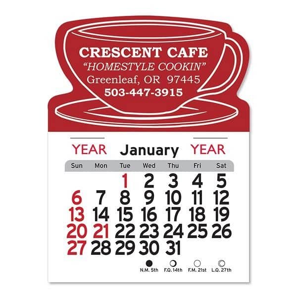 Coffee Cup Shaped Peel-N-Stick® Calendar