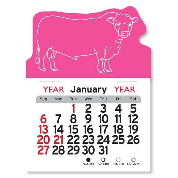 Bull Shaped Peel-N-Stick® Calendar