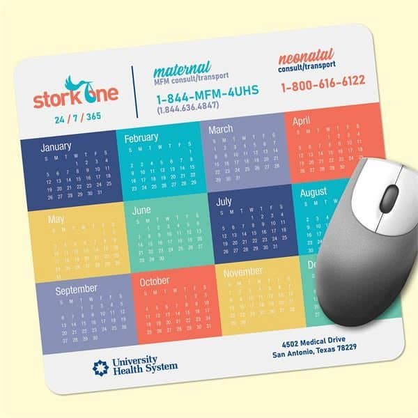 Vynex®Heavy Duty 7.5x8x1/8 Hard Surface Calendar Mouse Pad