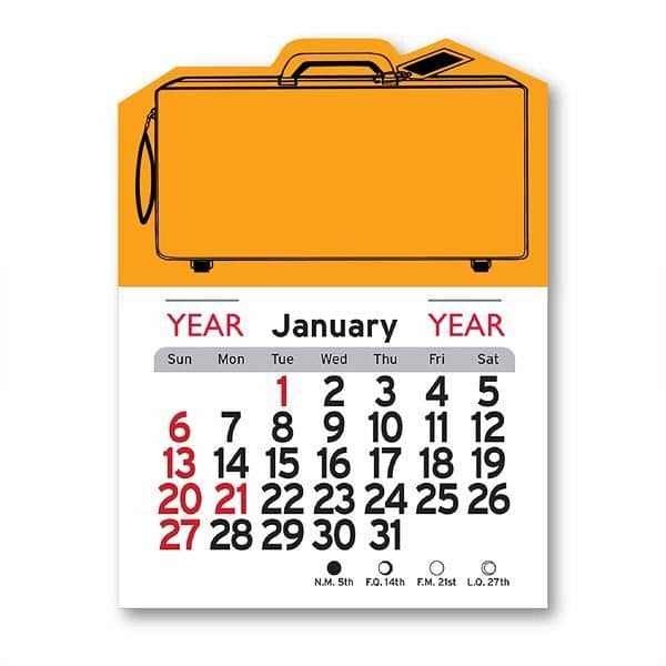 Suit Case Shaped Peel-N-Stick® Calendar