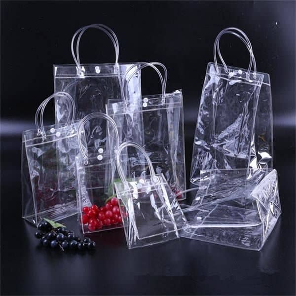 Transparent PVC Gift Wrap Bag with Handles