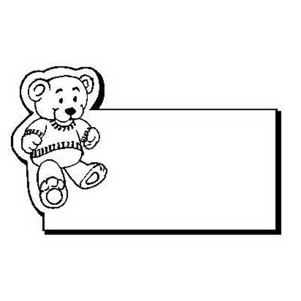 Bear with Rectangle Stock Shape Magnet