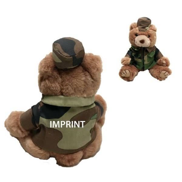8" Marine Bear - Green Camo with one color imprint